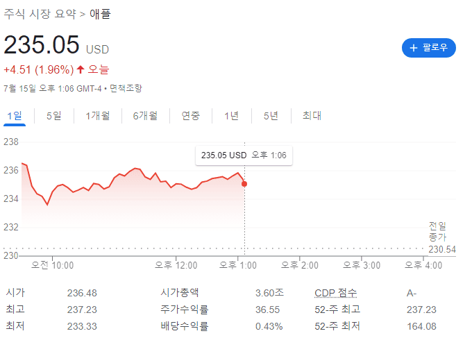 애플 주가